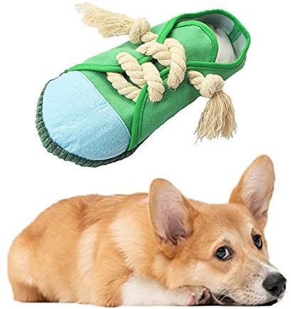 iNszkoos Welpenspielzeug, Hundespielzeug, Kauspielzeug Hund Schuhe, Lustig & Langlebig Mini-Quietschend kleine Schuhe für Welpe, Kleine Mittelgroße Hunde, Pädagogisches Spielzeug, Waschbar (Grün)