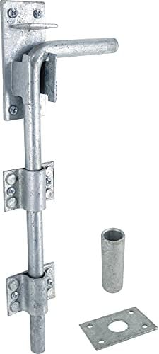 IRONTITE® Boulon de portail galvanisé robuste pour portails en bois, boulon de portail monté en surface, idéal pour portes de garage et portails, 300 mm