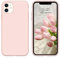 DOMAVER Coque iPhone 11 Liquide Silicone pour Rose iPhone 11 Fine Rigide Housse, Etui Téléphone Antichoc iPhone 11, Douce Microfibre Doublure, Rose Craie