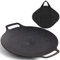 Sanbege Korean Grill Pan with Nonstick 6-Layer Coating, 13 Round BBQ Griddle with Bag, Compatible for Induction, Gas Stove, Electric Cooktop, Indoor or Outdoor Grilling