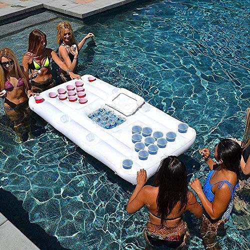 Luftmatratze Pool Schwimmring Erwachsene Airbetten Schwimmbad aufblasbar Guter Tisch 28 Tassen Floating Zeile Erwachsene Spielzeug Wassertischfleck 180* 90 cm ( ausgenommen Becher) zum Abkühlen im Poo