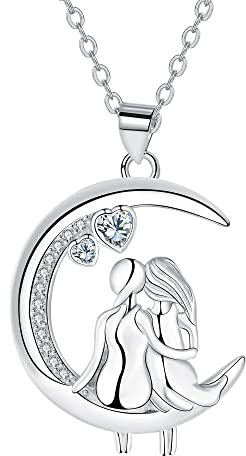 Micory Schwester Halskette Damen 925 Sterling Silber Lebensbaum Anhänger Kette Schmuck Geschenk für Mädchen Frau Mutter Tochter