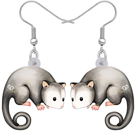 DUOWEI Acryl-Ohrringe, Lateinamerika, Possum-Ohrringe, lustiger Schmuck für Frauen, Mädchen, Teenager, Geschenke, Acryl, Edelstahl, Acryl