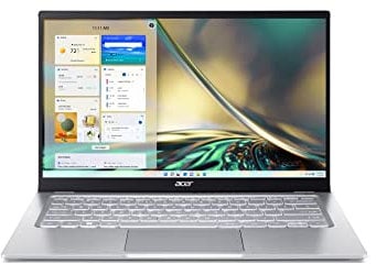 Acer Swift 3 (SF314-512-759E) Ultrabook/Laptop | 14 WQHD Display | Intel Core i7-1260P | 16 GB RAM | 1 TB SSD | Intel Iris Xe Grafik | Windows 11 | QWERTZ Tastatur | Silber
