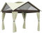 Outsunny Giardino gazebo barnum 4 x 4 m doppio tetto con pareti laterali rimovibili struttura in acciaio beige