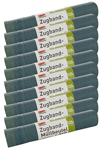 120L Blaue Müllbeutel Mit Zugband (120L Blau 10er)