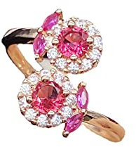 LEUYA Anime Rings Set Stylish Rose Gold Full Diamond Ring for Woman Girl Diamond Adjustable Opening Ring Jewelry Gifts