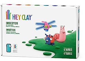 Bizak Hey Clay 64240020 Insektenmittel, lufttrocknende Knete und App mit Anleitung zum Formen und Spielen, Geschenk für Jungen und Mädchen ab 3 Jahren