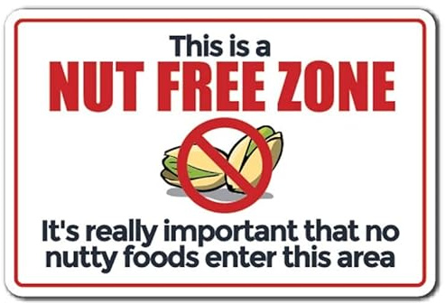 This Is A Nut Free Zone Vintage Look Tin Sign Bar Cafe Vintage Metal Sign Poster 8X12 Inches