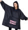 SNOOG Übergroße, tragbare Decke mit Kapuze für Damen und Herren, gemütliche Sherpa-Kapuzendecke, Sweatshirt mit Tasche, Donut Worry, Einheitsgröße