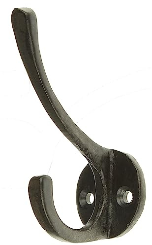 MACOSA TD1557 Wandhaken Eisen Anthrazit Antik Metall 8 cm Garderobenhaken vintage Haken Dekohaken Kleiderhaken Handtuchhaken Metallhaken Wanddeko