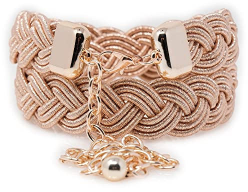 Cintura oro rosa donna elegante cerimonia cinta da ragazza matrimonio elastica per abito x vestito sottile regolabile slim di moda fashion primavera estate 2025 Corda rose-gold