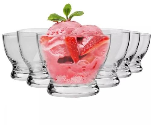 Krosno Dessertschale Pure | set von 6 | 6x 290 ML | Crystalline Glas | Perfekt für Zuhause, Restaurants und für Partys und Veranstaltungen | Spülmaschinenfest | Bleifreies Glas | Kratzfest
