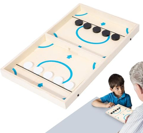 -Scheibenspiel, Scheibenspiel mit Schnellschleuder, Hockeyspiel auf aus Holz, Hockey-Spiel mit Tischschleuder, Tischfußball-Sieger
