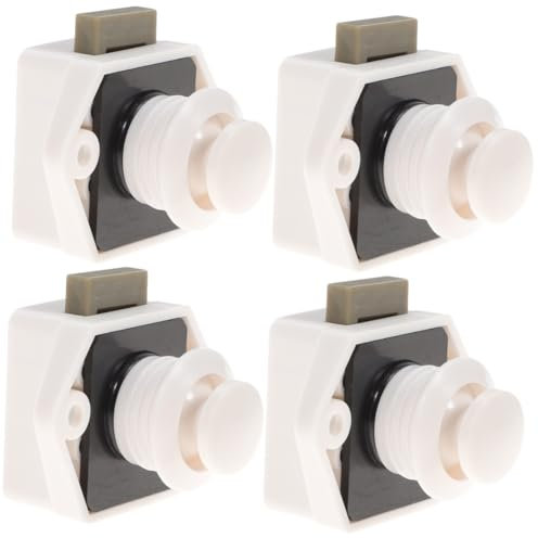 Uonlytech 4 Pièces Serrures de tiroir de VR serrure de porte de camping-car poignée de tiroir accessoires pour van aménagé accessoires van aménagé verrou serrure à bouton-poussoir sans clé