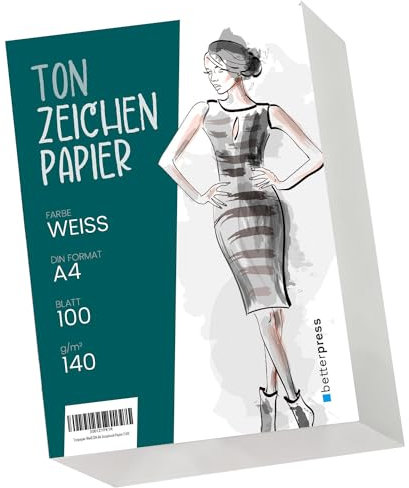 Tonpapier Weiß DIN A4 140 g 100 Blatt weißes Bastelpapier - Druckerpapier Tonkarton A4 Weiß zum Basteln und Gestalten Bastelpappe Scrapbook-Papier (100)