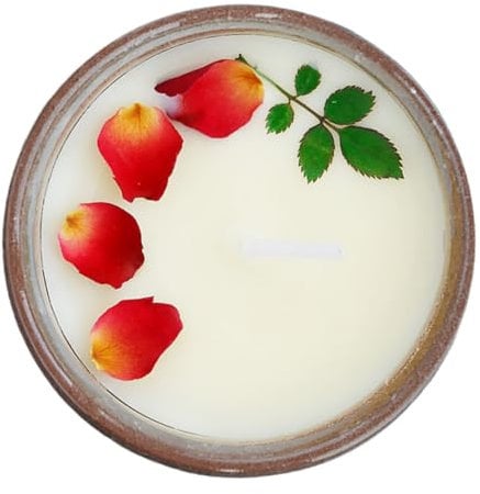 minkissy 1pc Dried Flower Scented Candle Ornament Candle Trendy Home Decor Candle Rose Decor Wedding Scented Candles Floating Tea Lights Tea Light Candle Wax Fashion Porcelain Cup