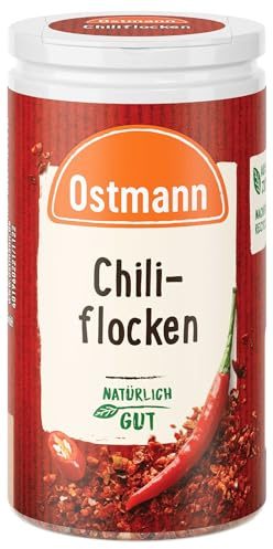 Ostmann Gewürze - Chiliflocken | 30 g in der Dose | Milde aromatische Schärfe für Fleisch- und Gemüsegerichte, Saucen und Dips