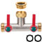 iBamso Splitter per Tubi da Giardino, Splitter per rubinetti a 2 Vie, Adattatore per Tubi da 3/4” in Ottone per rubinetti da Esterno, connettore per Rubinetto a Maniglia estesa con valvole on/off