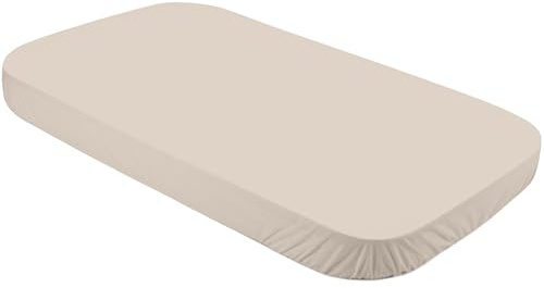 Waldin Spannbettlaken, Babybett 7in1, Jersey Baumwolle | Groß 124 x 73 cm, Farbe Champagner, Oeko Tex zertifiziert, Rutschfest, Waschbar bei 40 °C