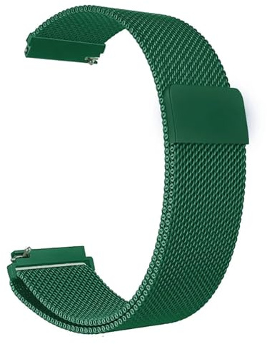 XIAOFEIGUN Milanese Mesh-Uhrenarmband, 18 mm, 20 mm, 22 mm Bandanstoßbreite, Edelstahl-Metallarmband für Männer und Frauen, Edelstahl-Metall-Mesh-Armband(Green,22MM)