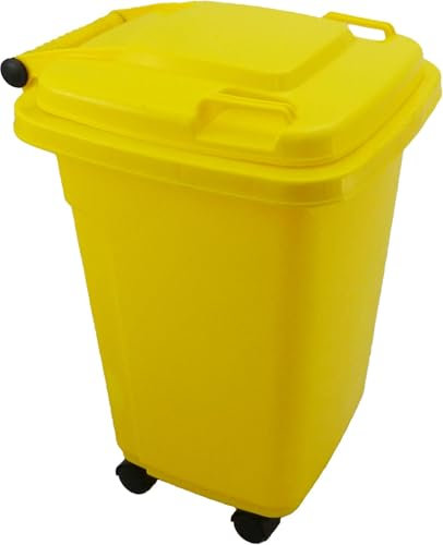 The-Wheelie-Bin-Company 30 Litre Miniature Wheelie Bin Yellow with Castors