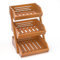 CALM COZY Soporte de bambú para Cesta de Frutas, 3 Niveles Estante para Frutas,Cesta de Almacenamiento de Pan, Soporte para Verduras para encimera de Cocina,Marrón