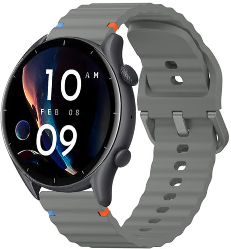 Vancle für Amazfit Armband 22mm Herren Damen, Silikon Ersatzarmband für Amazfit GTR 3/GTR 3 Pro, Amazfit Pace, Amazfit GTR 4, Amazfit Stratos 3 2 2S, Amazfit GTR 2/2e Armbänder mit farbigen Linien