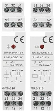 GR8-316 Switch Relay Intermediate Relay Auxiliary Relay 16A 3SPDT RELAYS 12VDC 24VDC 230VAC(GR8-316-ACDC24V)