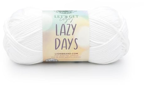 Lion Brand Lazy Days Anfängergarn zum Stricken, Häkeln und Basteln, Marshmallow, 1 Packung