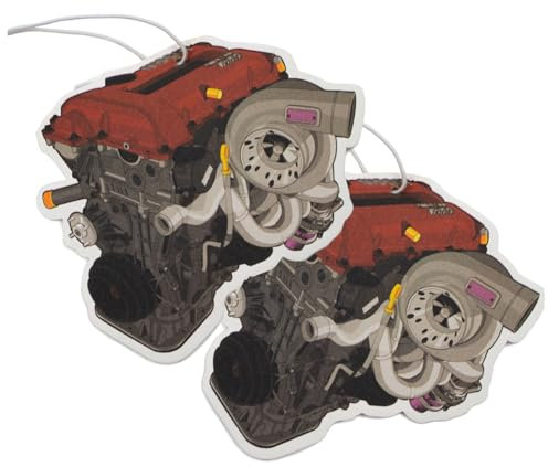 VmG-Store 2er Set Lufterfrischer Duftbaum Tuning fürs Auto Duftspender Air Freshener Duft lustiger Anhänger Design (211 Motor3)