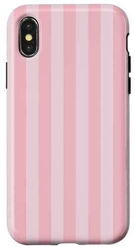 Pink Striped Cute Girly Aesthetic Girl Preppy Stripes Case for iPhone X/XS