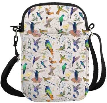Pyoul Kolibri-Design, Geschenk, botanischer Kolibri, Umhängetasche, Vogel, Nerd, Reisetasche, Kolibri-Liebhaber, Geschenk, Kolibri Cb