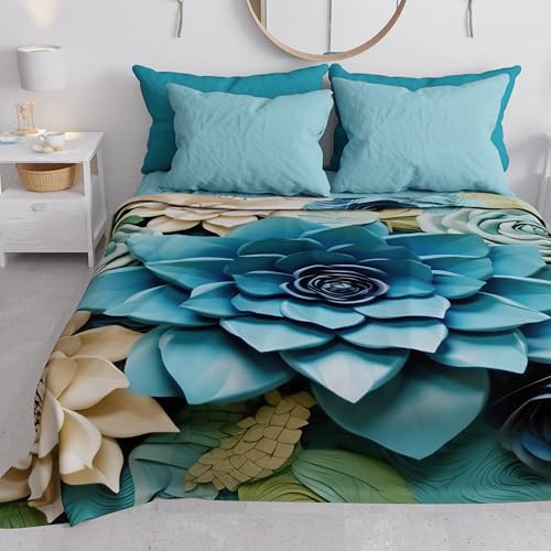 PETTI Artigiani Italiani - Telo Arredo Copridivano Copritutto in Microfibra 260x270 cm, Fantasia Floreale 05 15 | Multiuso per Divani, Copriletto e Copritavolo | Telo Protettivo Lavabile