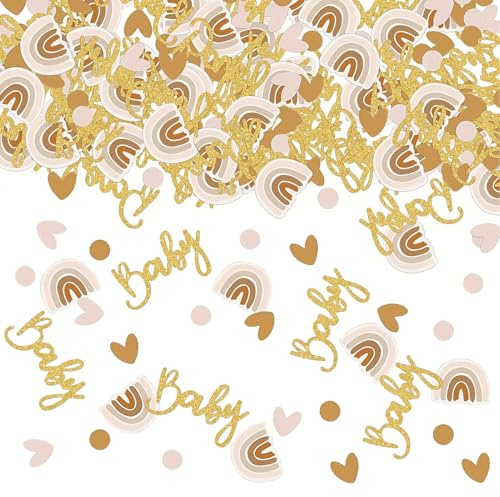 100 Pezzi Coriandoli per baby shower,coriandoli glitterati da spargere sulla tavola per neonati e boho arcobaleno, decorazione da tavolo per baby shower, feste di genere e molto altro ancora