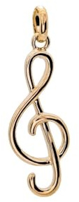 Collier Pendentif clef clé de sol | en plaqué or | minimaliste musical