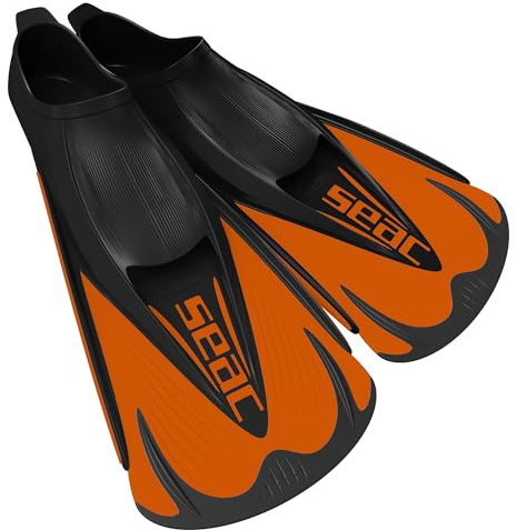 Seac Speed-S, Aletas de natación Cortas para Entrenamiento de Piscina y mar, Orange, 42/43