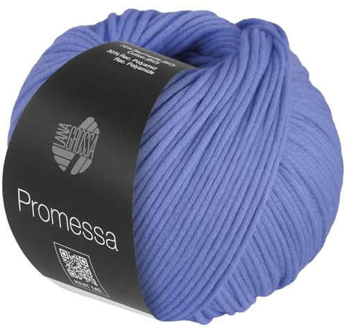 LANA GROSSA Promessa | Weich gefülltes Schlauchgarn aus Bio-Baumwolle und Polyamid | Handstrickgarn aus 70% Bio-Baumwolle & 30% Polyamid | 50g Wolle zum Stricken & Häkeln | 125m Garn FB 35