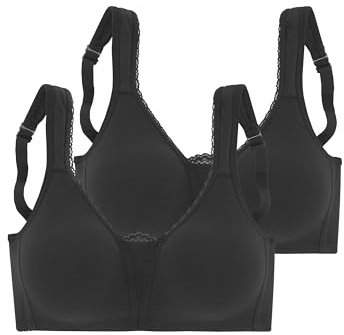 PETITE FLEUR by Lascana Damen Soft-BH aus Baumwolle, Spitze, gefütterte Träger für Guten Halt, atmungsaktiv