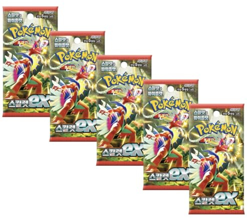 Pokemon Scarlet EX Korean Booster Packs x5 | Scarlet & Violet Korean | Korean Pokemon Cards | 5 Cards Per Pack | Titan Authenticated