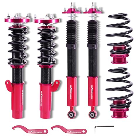 maXpeedingrods Réglable Amortisseurs Combinés Filetés pour BMW SÉRIE 3 E46 | Coilover Suspension Amortisseur fileté kit abaissement auto