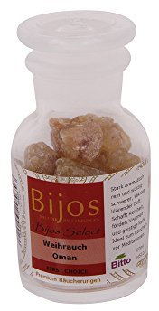 BiJos Select Räucherwerk in ca. 60 ml Glasfläschchen Weihrauch Oman First Choice - hilf das Physische auszubalancieren und weckt das höhere Bewusstsein