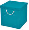 Stick&Shine 1x Aufbewahrungs Korb Türkis Faltbox 15 x 15 x 15 cm Regalkorb faltbar mit Kordel und mit Deckel