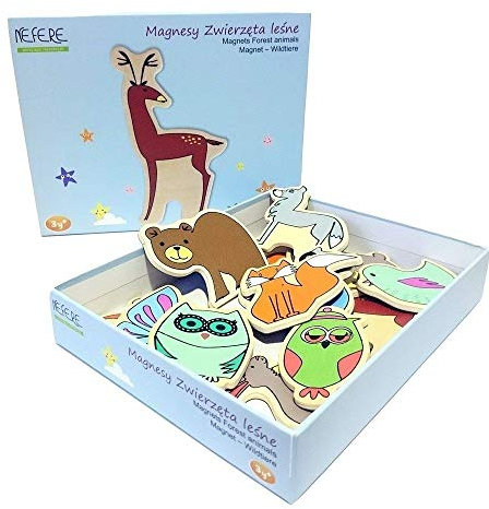 Holzmagnete WILDTIERE 14STK Holz Magnete Tiere Kindermagnete Kinder Spielzeug