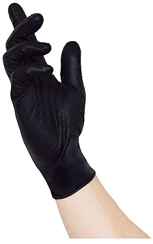 NITRAS Nitrilhandschuhe schwarz M, 50x Nitrilhandschuhe M, Einweghandschuhe M