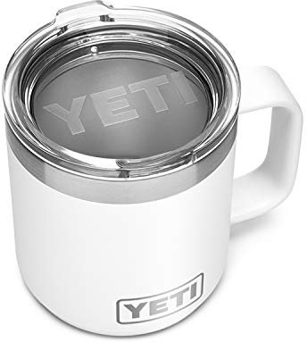 YETI Rambler Tasse empilable isotherme en acier inoxydable avec couvercle standard, 295 ml, blanc