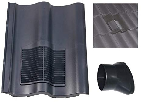Klober Profile-Line® Double Pantile Roof Tile Vent with 100mm Pipe Adaptor (Grey)