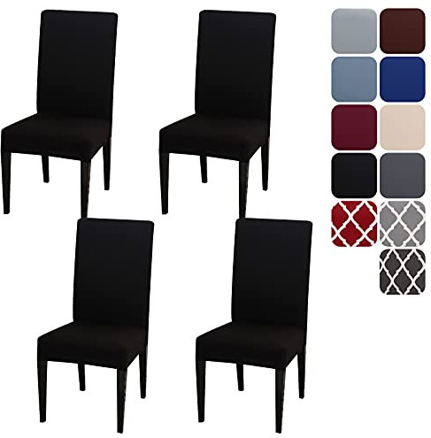 Housse de Chaise Extensible Lot de 4 ou 6, Couverture Protecteur de Chaise Salle a Manger Universel Amovible Lavable Moderne Durable pour Maison Hotel Restaurant Fete Banquet Cuisine Decoration