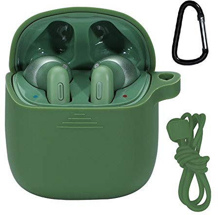 Funda Silicona para JBL Tune 220TWS,Keychain,Anti-Lost Strap,Ultradelgado Case Cover,Funda Protectora de Silicona Carcasa, Compatible con Auriculares inalámbricos JBL Tune 220 TWS Buds (Azul)