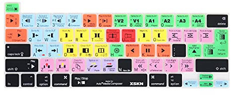 XSKN Avid Media Composer Shortcuts Silikon-Tastaturabdeckung für Touch-Bar-Modelle 2019 MacBook Pro 16 Zoll A2141 2020 MacBook Pro 13,3 Zoll A2251 A2289 A2338 M1 – US- und EU-Version